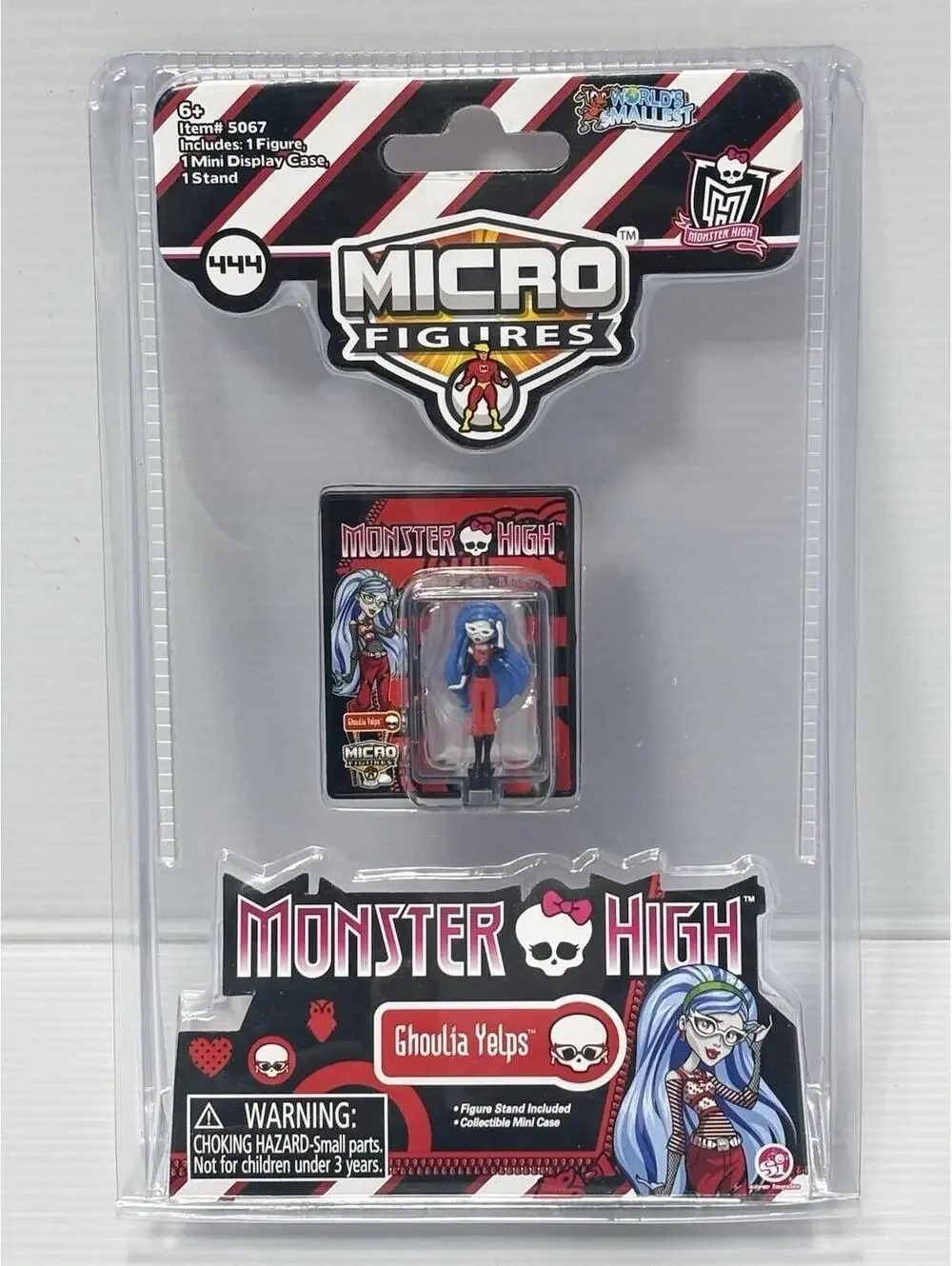 Worlds Smallest Monster High Micro Figures Ghoulia Yelps Mini Case Stand NWT